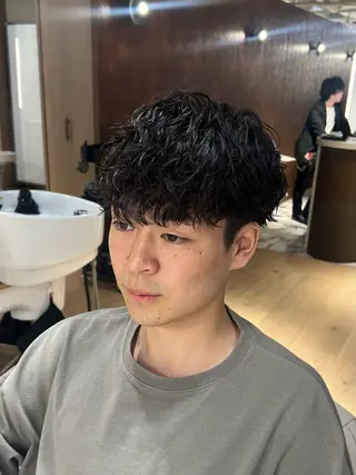 ショート パーマ メンズ 梅田茶屋町メンズ 専門美容師 山元一平のヘアスタイル