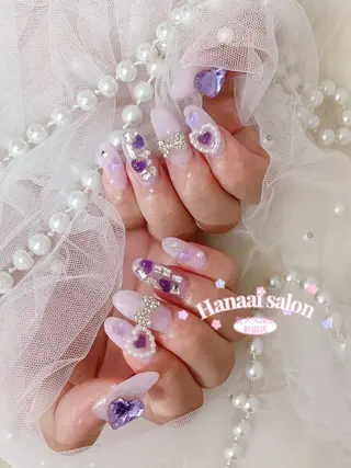 セミロング Hanaai salon あまねのネイルデザイン