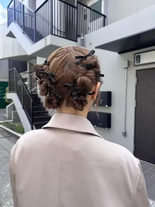 ミディアム ヘアアレンジ 🎗️【ヘアセット 美眉】吉川玲🎗️のヘアスタイル