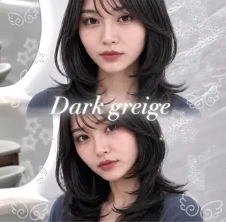 セミロング カラー ヘアアレンジ 🖤kana韓国ヘア 艶髪カラー特化🖤のヘアスタイル