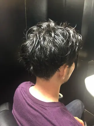 ミディアム パーマ メンズ 木村 りきのヘアスタイル