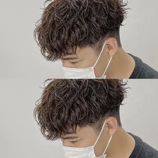 ショート パーマ メンズ 原田 涼矢のヘアスタイル