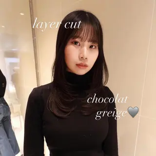 セミロング カラー 🎀ロングカット/ 艶カラー🩰rioのヘアスタイル