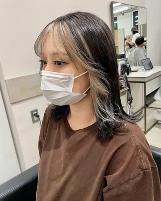 ミディアム カラー ブリーチ&髪質改善 TAIGAのヘアスタイル