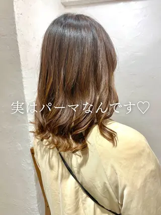 ミディアム パーマ 髪質改善 縮毛矯正/ レイヤー/銀座/本木のヘアスタイル