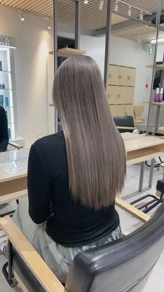 ロング カラー グレージュ♡ベージュ ♡MA/表参道のヘアスタイル