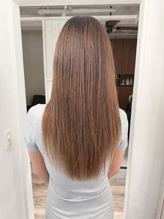ロング パーマ ハイライト⭐️上野 高広のヘアスタイル