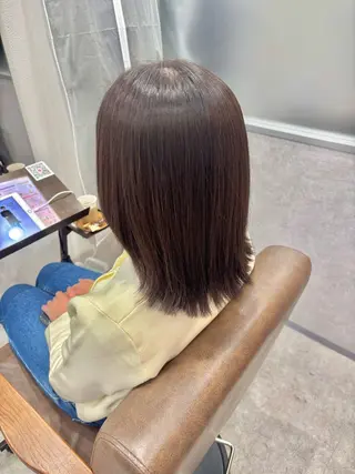 ミディアム 久保田康雅 辻堂 髪質改善×縮毛矯正のヘアスタイル