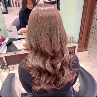 ロング カラー コテ巻きパーマ💙 シノヤユイのヘアスタイル