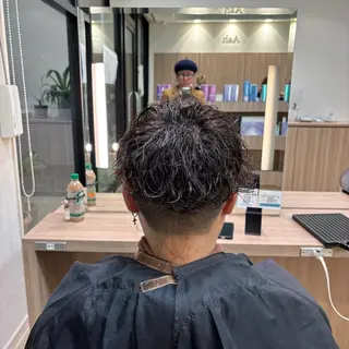 ミディアム パーマ メンズ 🐠寒色系×パーマ 櫻井　麿偉🐏のヘアスタイル