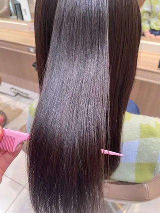 ロング カラー パーマ 韓国ヘアメイク🎀/ 縮毛矯正✨山本媛香のヘアスタイル