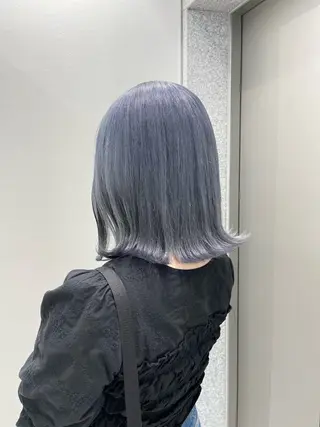 ロング カラー ラベンダー💜 グレージュ🩶のヘアスタイル