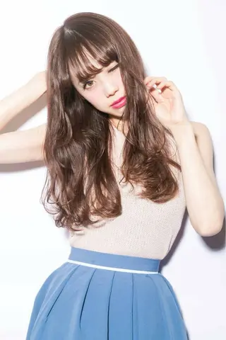 ロング City/louwe 韓国レイヤーカットのヘアスタイル