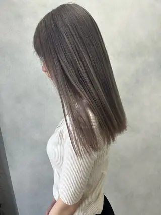 セミロング カラー Acchon/心斎橋 💚ダブルカラーのヘアスタイル