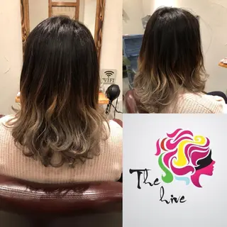 セミロング カラー Hair salon The  hiveのヘアスタイル