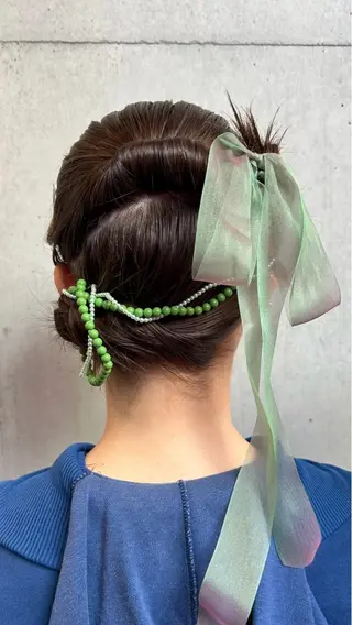 ミディアム ヘアアレンジ 勝野 麻美のヘアスタイル