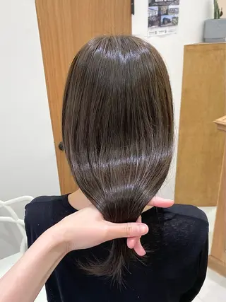 ミディアム カラー ヘアアレンジ ハル🌸柔色/ ブリーチなし/艶髪のヘアスタイル