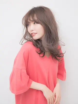 セミロング カラー パーマ amie 川越駅店 【アミ】のヘアスタイル