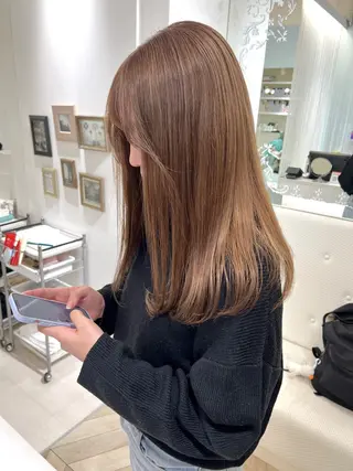 ロング カラー NANO/ ブリーチ×レイヤーのヘアスタイル