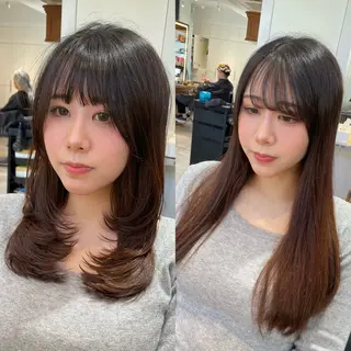ミディアム ブリーチ/レイヤー 艶カラー💫チャンのヘアスタイル
