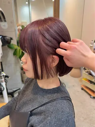 ショート 🧡ボブ/うる艶カラ ー🩵　さくら🌸のヘアスタイル