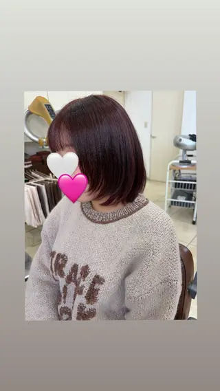 ミディアム カラー 横山 水空のヘアスタイル
