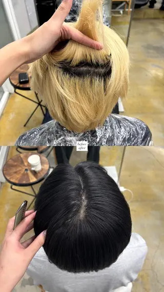 ショート メンズ 𝐀𝐦𝐞𝐫𝐢 /透明感カラーのヘアスタイル