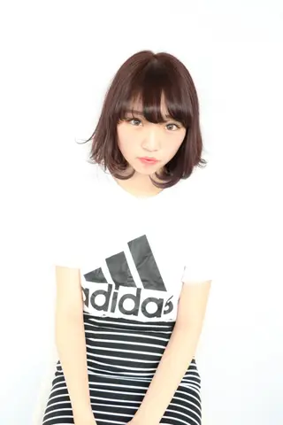 ミディアム カラー パーマ ハイトーン特化🤍 浦住のヘアスタイル
