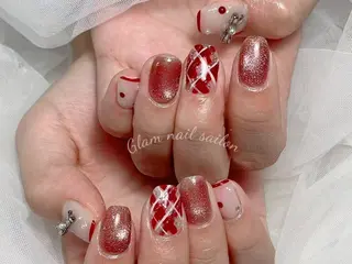 ネイル エツメ💅 長さ出し🎀デザインのネイルデザイン