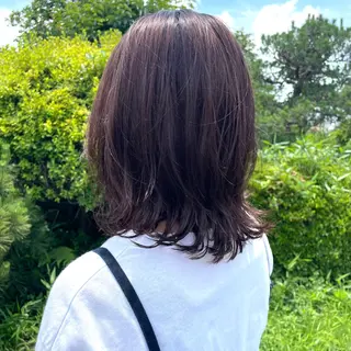 ミディアム カラー 箱守 さやかのヘアスタイル