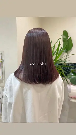 セミロング カラー 💙韓国レイヤー 寒色カラー💙のヘアスタイル