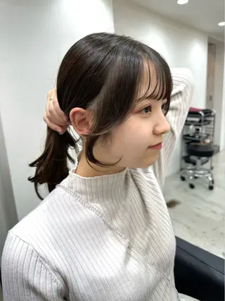セミロング カラー ミディアムレイヤー 添田晃基のヘアスタイル