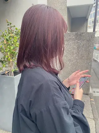 ミディアム カラー やまもと さえのヘアスタイル