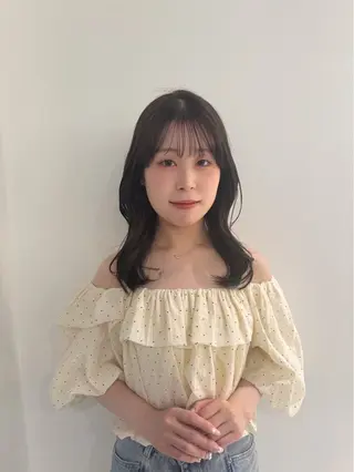ミディアム 透明感カラー🫧 🍒久留米美容室のヘアスタイル