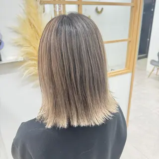 ミディアム カラー deseo 透明色艶カラーツバサのヘアスタイル