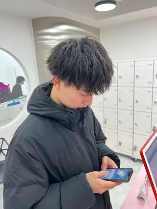 ミディアム パーマ メンズ メンズパーマ特化 TAIGAのヘアスタイル