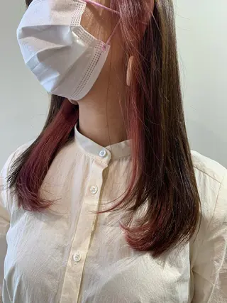 セミロング カラー ブリーチなしカラー 🌿脇黒丸 彩のヘアスタイル