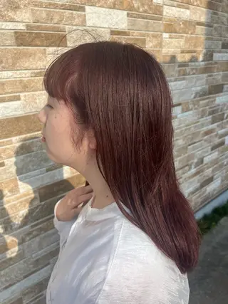 ミディアム カラー ramphy 柴原 夢奈のヘアスタイル
