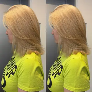 ミディアム カラー なんば、心斎橋🍓 ハイトーンnicoのヘアスタイル