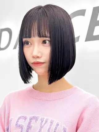 ショート カラー ヘアアレンジ 縮毛矯正🤍 盛れるボブ/ひかりのヘアスタイル