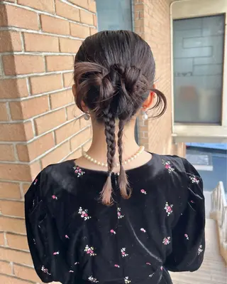 ヘアアレンジ ピンク系カラー💗 ヘアセット特化のヘアスタイル