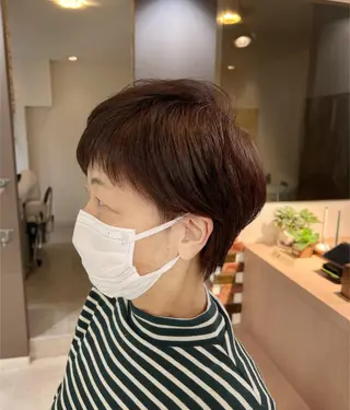 ショート カラー 髪質改善メニュー 長井 美佐子のヘアスタイル