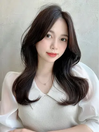 セミロング 銀座✨レイヤーカット 顔まわり/坂本亜裟海のヘアスタイル
