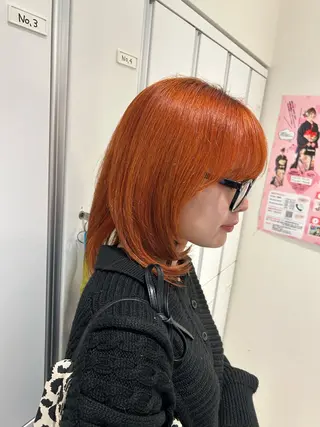 ミディアム カラー ゆめ ベージュカラーのヘアスタイル