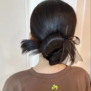 セミロング ヘアアレンジ 表参道/アレンジ💐 /艶カラー/kahoのヘアスタイル