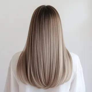 ロング 髪質改善&縮毛矯正へ アデザインピーチ入谷のヘアスタイル