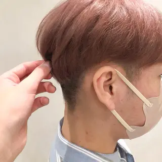ショート カラー メンズ 艶透明感カラー/ ルーズパーマ/田中のヘアスタイル