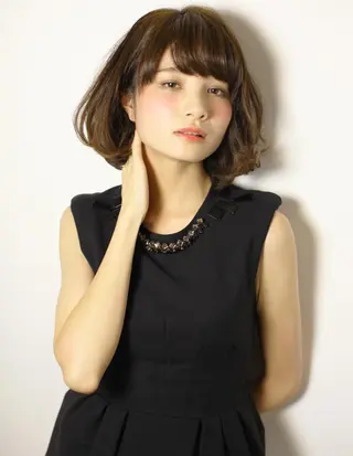 ショート ミディアム カラー パーマ 髪質改善/韓国風 レイヤー/田村祐樹のヘアスタイル