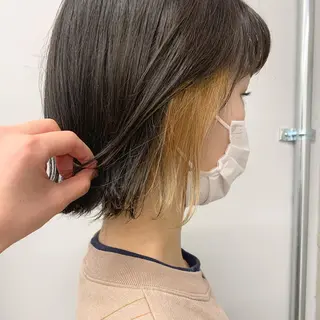 ミディアム カラー 透明感カラー✂︎ /縮毛矯正/YUKAのヘアスタイル