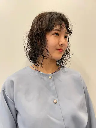 ショート パーマ やまさきえりこ ニュアンスパーマのヘアスタイル